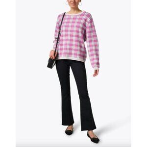 Jumper1234 Wool Cashmere Tartan Crew Neck Sweater Womens Size Large